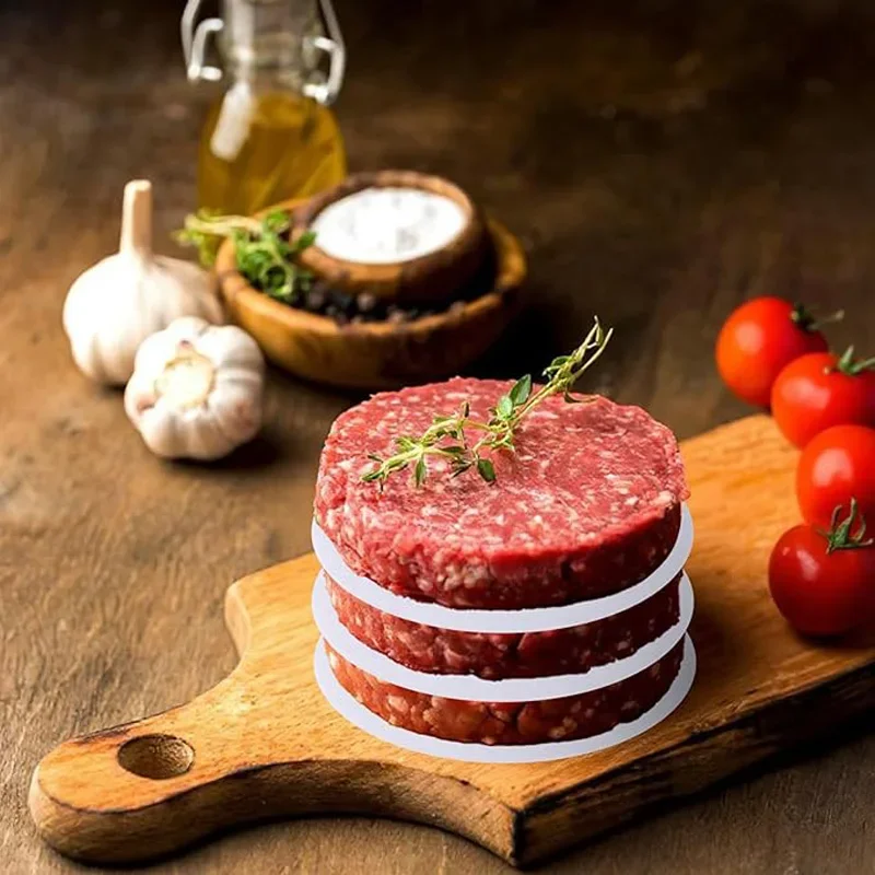 50/100pcs Burger Patty Paper Wax Paper Round Frozen Pressed Meatloaf Burger Meatloaf Non-stick Beef Barbecue Meat