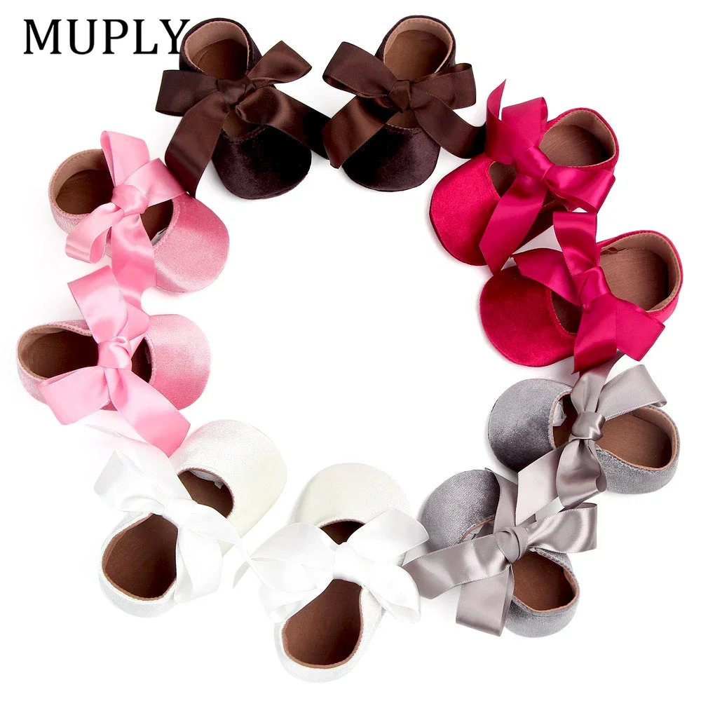 Baby Girl Cute Shoes Bow Lace Up PU Leather Princess Baby Shoes First Walkers Newborn Moccasins Toddler Shoes Baby Girls 2