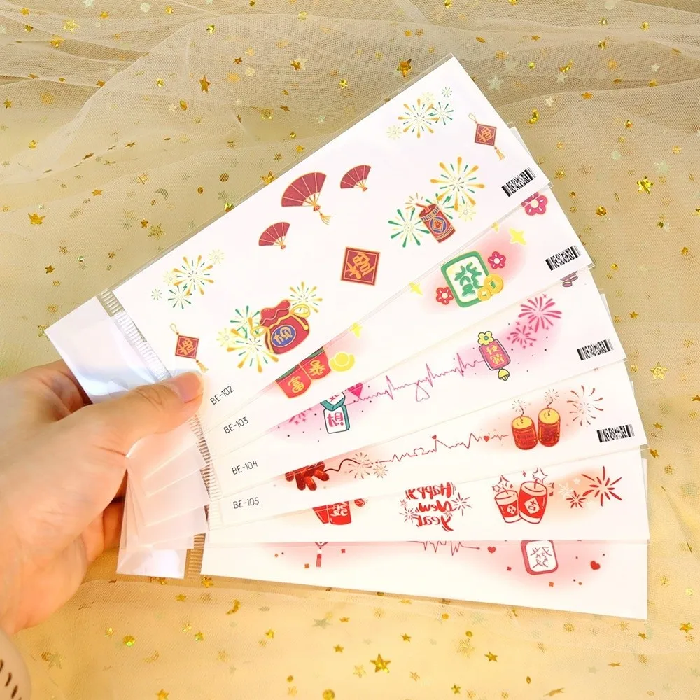 Chinese New Year Makeup Stickers Lunar New Year Blush Stickers  Red envelope Lantern Temporary Tattoo Sticker