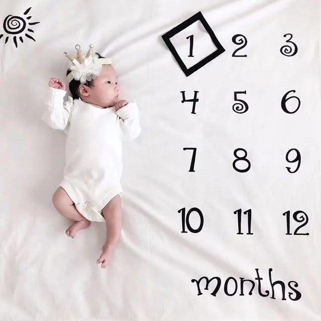 Baby Photography Props Infant Milestone Background Blanket Newborn Monthly Growth Milestone Blanket Cloth Commemorate Rug quilt cover Bedding