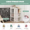 Wooden Cubby Bookcase with USB Ports and Outlets, 3-Tier Kids Bookshelf, 9-Cube Toy Storage Organizer for Playroom, (White) 4
