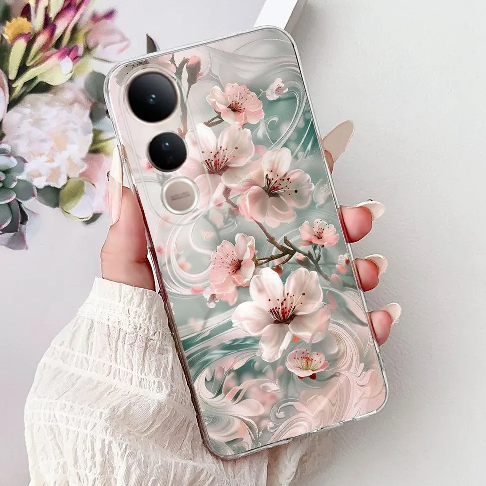 Cute Cat Luxury Fashion Floral Painted Back Cover - Stylish and Fun Phone Case