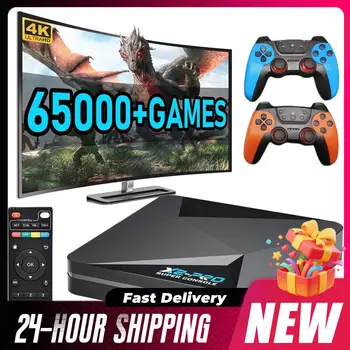 (UE) Nuova console di gioco retrò X2 PRO 64/128/256 GB TV Box 4K oltre 65000 giochi integrati con 2 gamepad Controller wireless Arcade