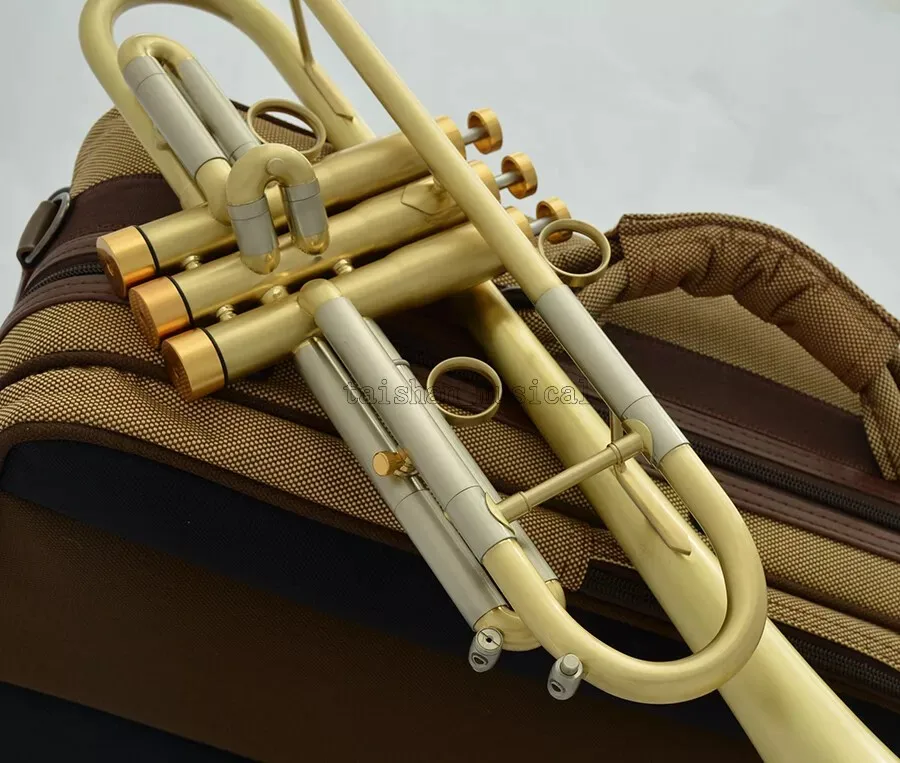 Professional Brushed Trumpet Horn 0.459'' Bore With Case