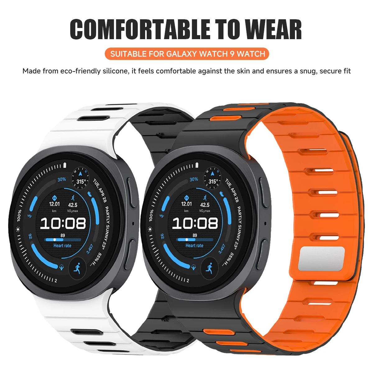 Magnetic Silicone Sport Watch Strap - Universal Fit