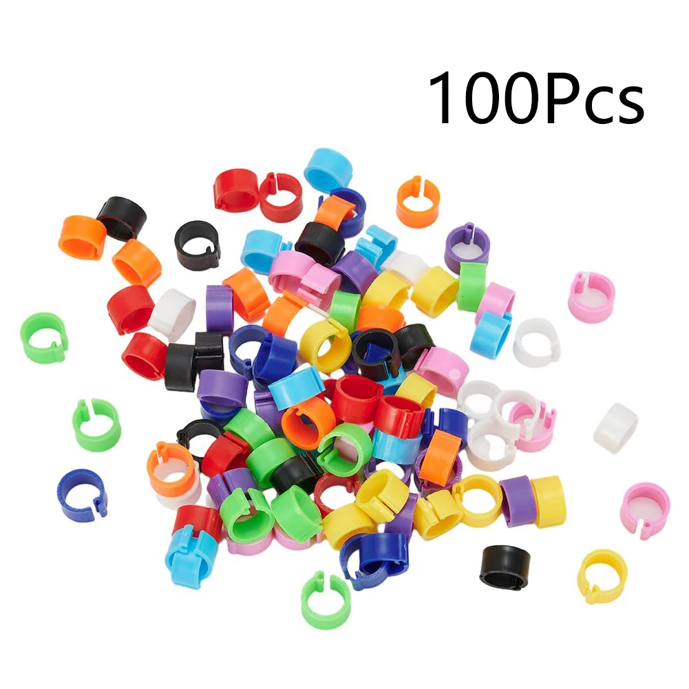 가금류 다리 밴드 닭 발 링 클립, 새 비둘기 앵무새 가금류 식별 도구, 농장 다리 링 클립, 100 개, 8mm