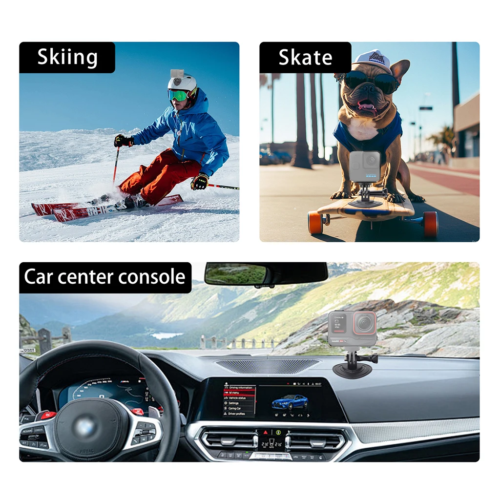 Flexible selbstklebende Halterung für Motorradhelm-Basis für Insta360 X4 X3 Ace Pro DJI Osmo Action 5PRO Gopro 13 12 Pocket 3 Telefonständer – Detail 9