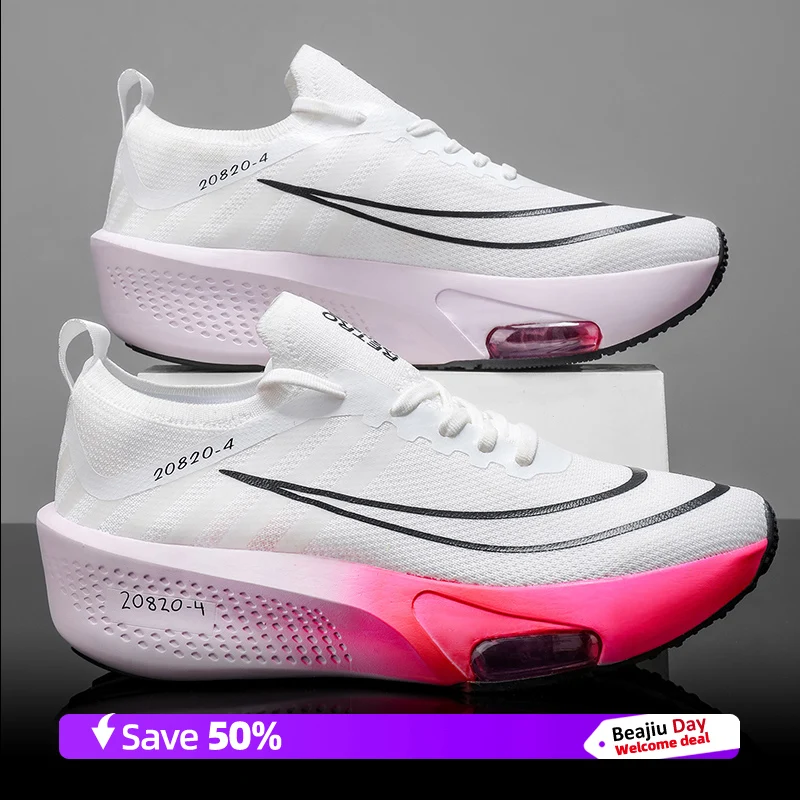 Air Cushion Men Sports Running Shoes Casual Marathon Breathable Lightweight Women's Comfortable Athletic Nonskid Walking Sneaker 2
