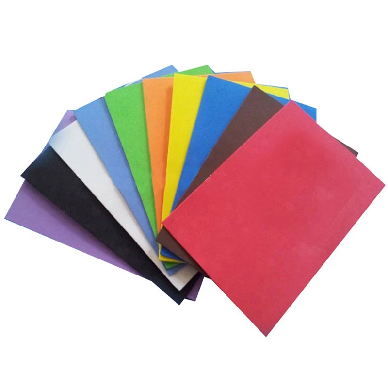 Multicolor Sponge Foam Paper 10pcs/lot 10 color A4 2mm Fold scrapbooking Paper With Adhesive Craft DIY
