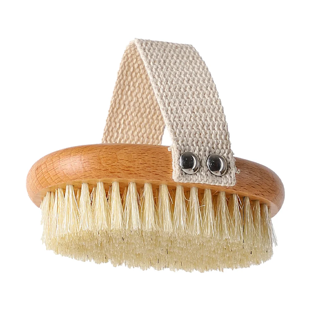 

Bristle Massage Brush Shower Back Handheld Bath Scrubber Wood Dry Brushing Body