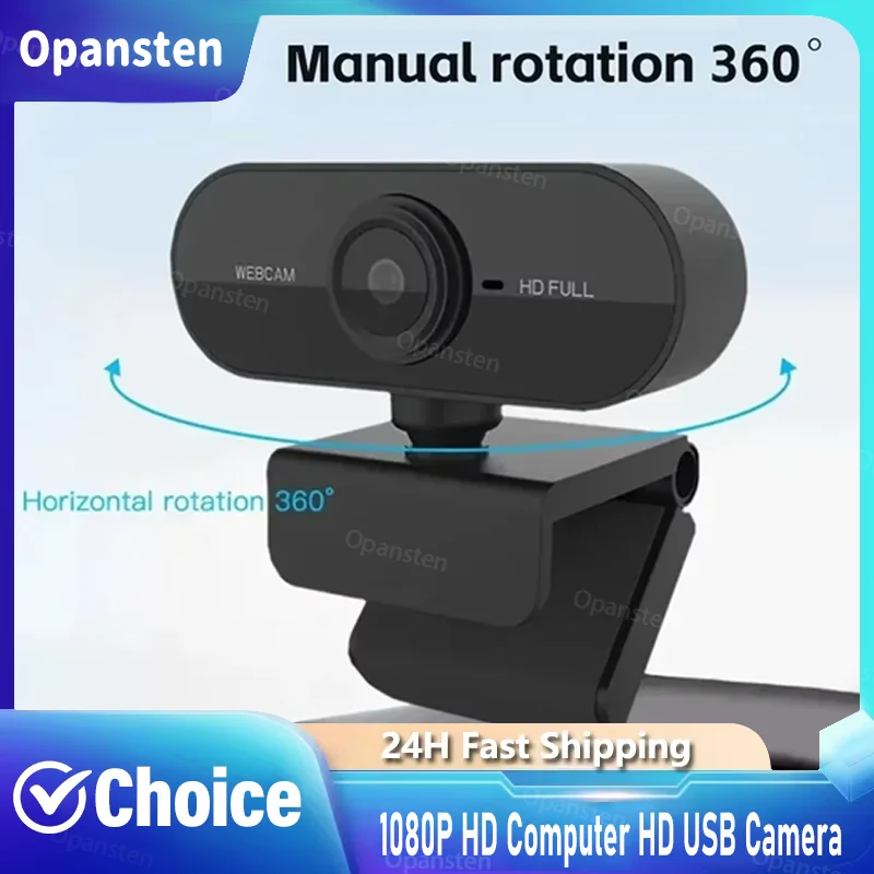 1080P HD Computer Webcam with Microphone USB Plug and Play Camera Compatible with Desktop Laptop for Video Call Office Home Use