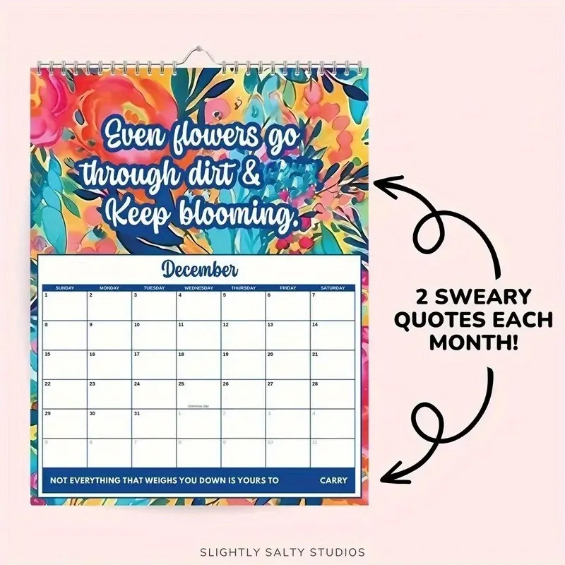 Calendar Memo Planner with Humorous and Inspirational Quotes, Notebook, Wall Hanging, Wall Mounted Memo