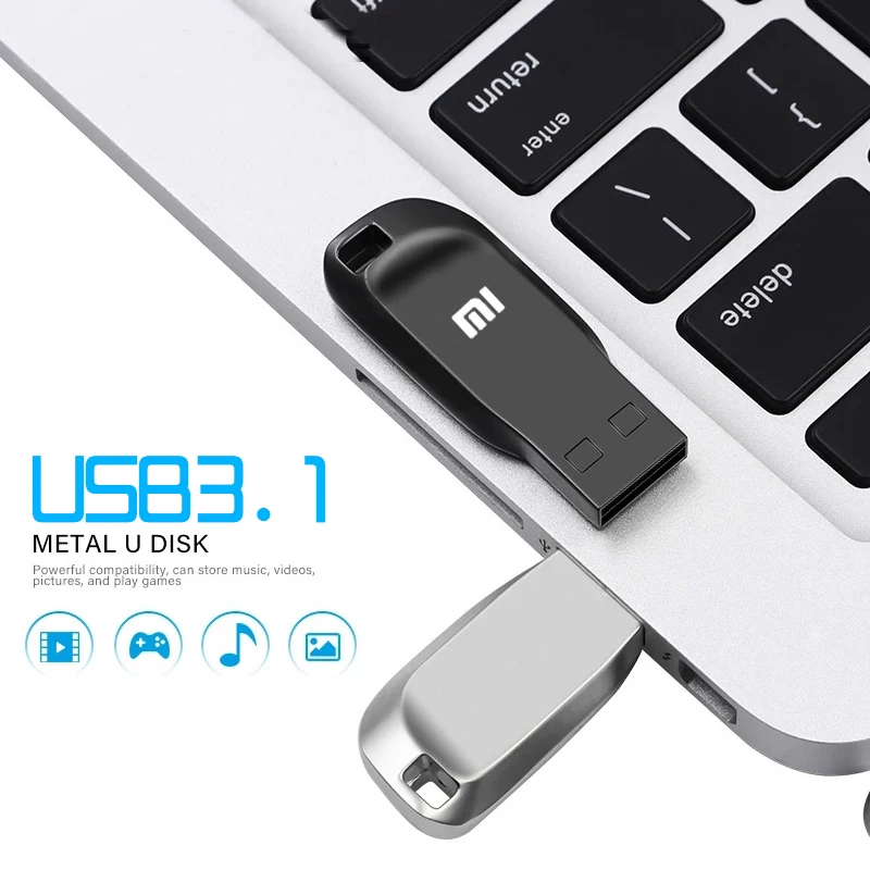 flash drive Xiaomi 2TB USB 3.1 Pen Drive 2TB USB Flash Drives 1TB High Speed Waterproof Flash Disk Upgraded Type-c Adapter