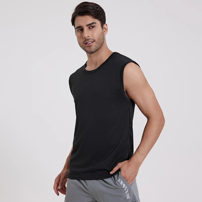 Men Undershirt Quick Dry T Shirt Sports Sleeveless Vest Cotton Sleeveless T Shirt Compression Shirt 1/3 Pcs
