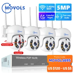 Movols H.265 3MP 5MP Wireless CCTV System Two Way Audio Waterproof PTZ WIFI IP Security Camera 10CH NVR Video Surveillance Kit