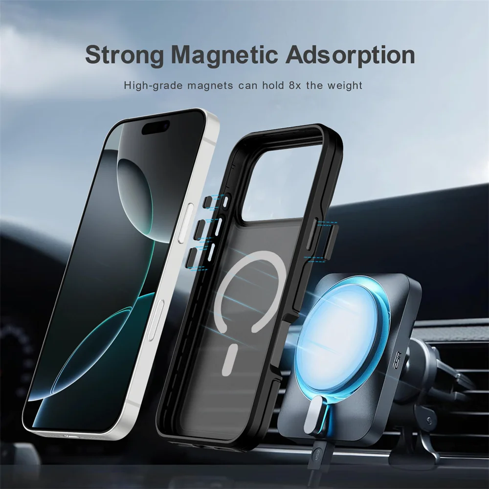 Luxury Frosted Translucent Armor Matte Phone Case with Dual-Layer Protection