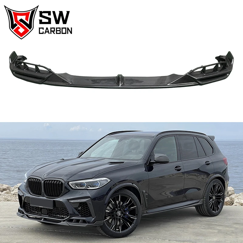 

For BMW F95 X5M X5 Competition 2019-2023 Carbon Fiber Larte Style Front Lower Lip Front Bumper Splitter Spoiler Body Kit