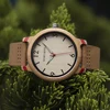 BOBO BIRD Men's Classic Quartz Watch Natural Bamboo Case with Genuine Leather Strap Customized Dropshipping 1