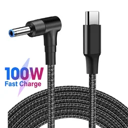 High-Power USB-C to 4.5mm Laptop Charging Cable - 100W Power Supply Cord - 1.8m (Black)