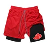 2025 Men's 2 in 1 Workout Fitness Running Anime Print Performance Shorts Athletic Compression with Towel Loop Pockets Gym 4