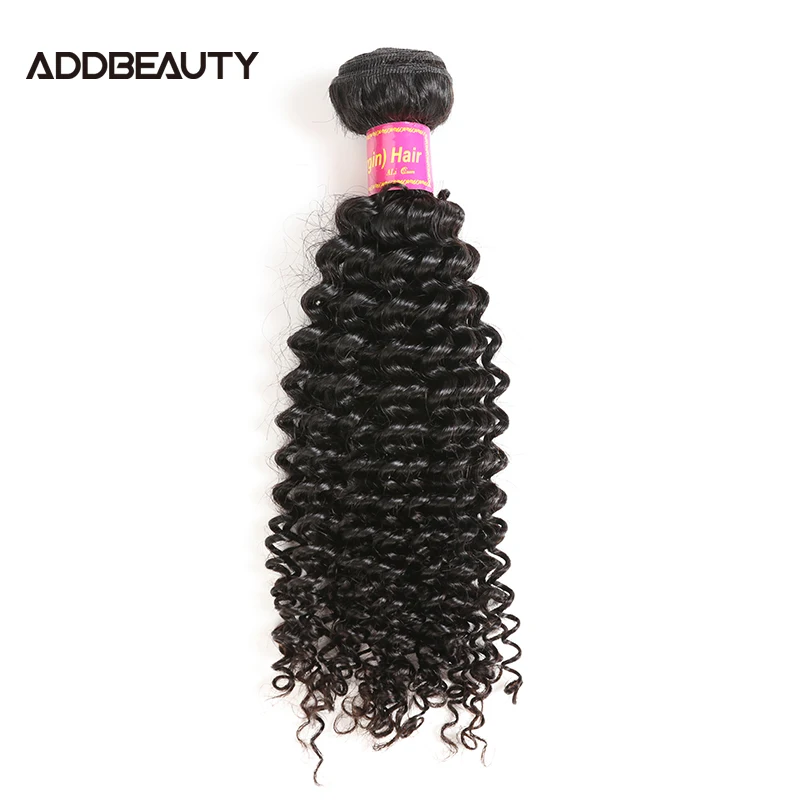 

Kinky Curly 1pc Human Hair Bundle Addbeauty Brazilian Unprocessed Raw Virgin Hair Bundle One Donor Human Hair Weave Double Drawn