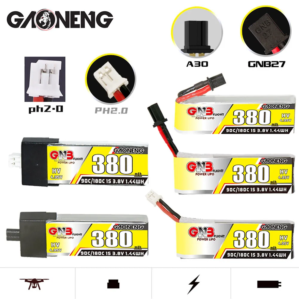 

Оригинальный GNB HV 3,8 v 90c/180c LiPo аккумулятор для RC автомобилей лодки RC вертолет Квадрокоптер FPV гоночный Дрон части аккумуляторная батарея