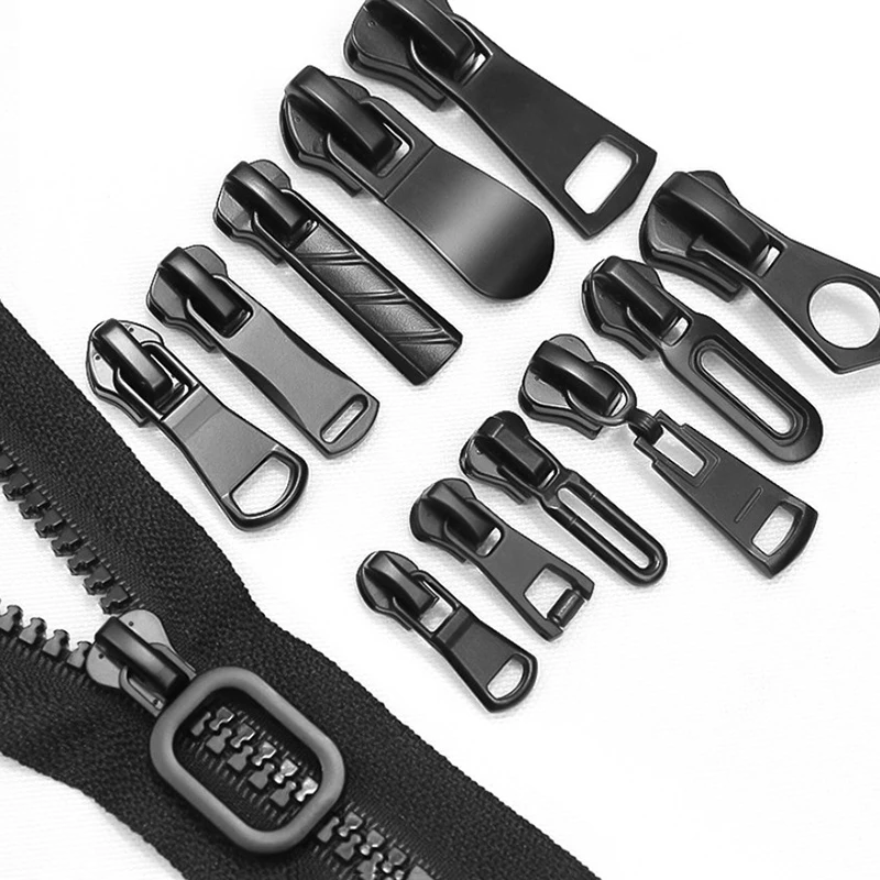 Zipper Repair Universal Black Metal Fix Zipper Sliding Teeth Head 10Pcs Clothing Tailor Tool zipper repair kit