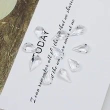  6x10MM 30PCS/Pack Water Drop Transparent Nail Crystal Free Shipping Decoration for women's Clothing and Beads for Needlework DIY 