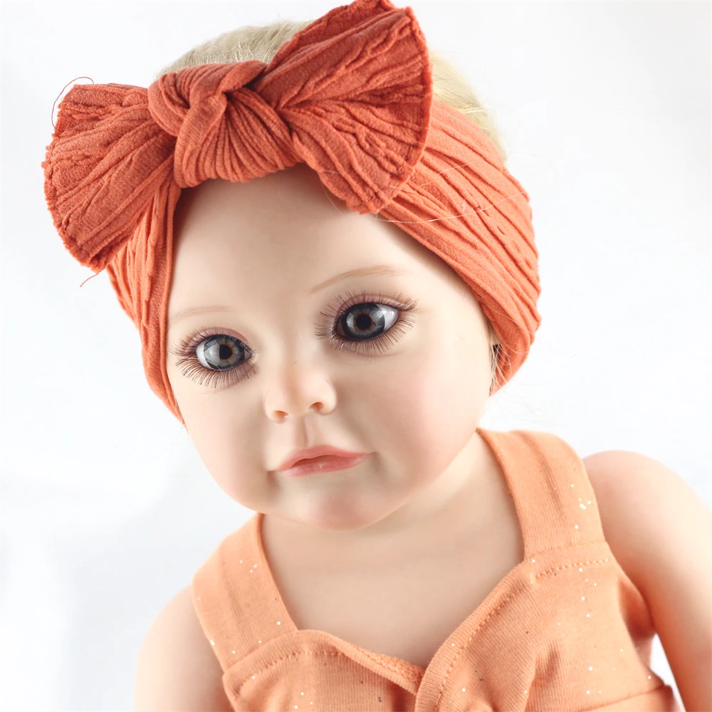 8 Colors Cable Bow Baby Nylon Headband for Baby Girls Bowknot Headwear Cables Turban for Kids Twist Knot Elastic Headwrap Bebes