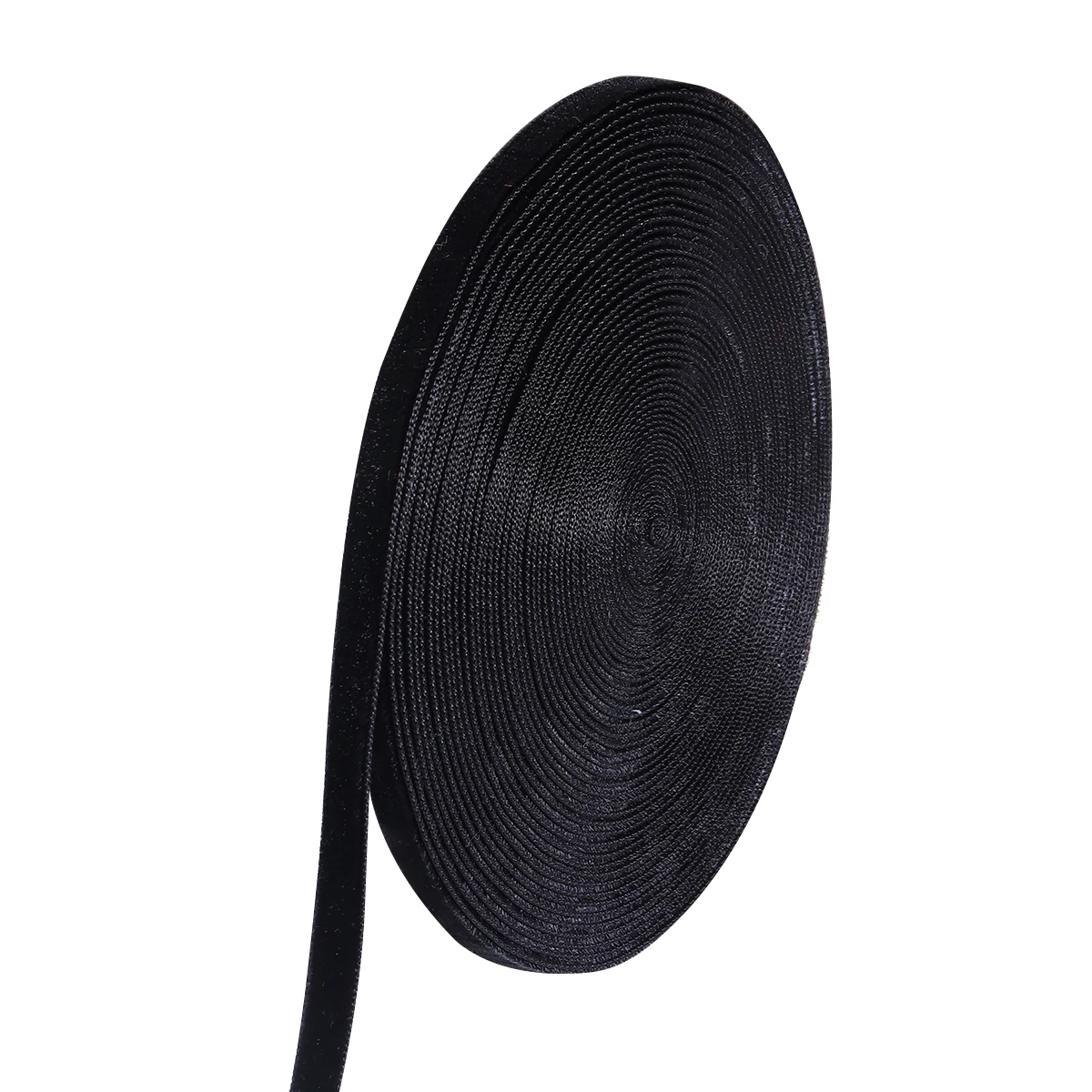 5-10 Yards/Rolle Samtband in Schwarz und Weinrot, einseitig beflockt, für DIY-Weihnachtsbasteleien, Geschenkverpackungen und Dekoration. – Detail 8