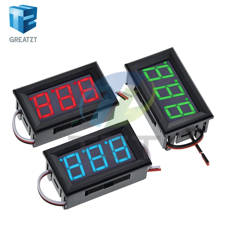 0,56 Zoll Mini Rot Grün Blau LED Display Panel Spannungsmesser Voltmeter Heimgebrauch Spannung 3 Drei Digital DC 4,5 V 30 V 2/3 Drähte