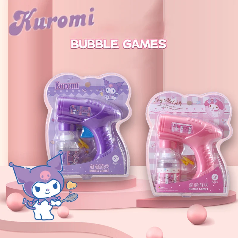 

Kawaii Sanrio Kuromi My Melody пузырьковая машина для детей Детская игрушка мультяшное творчество Портативный Санта Клаус мыльные пузырьки