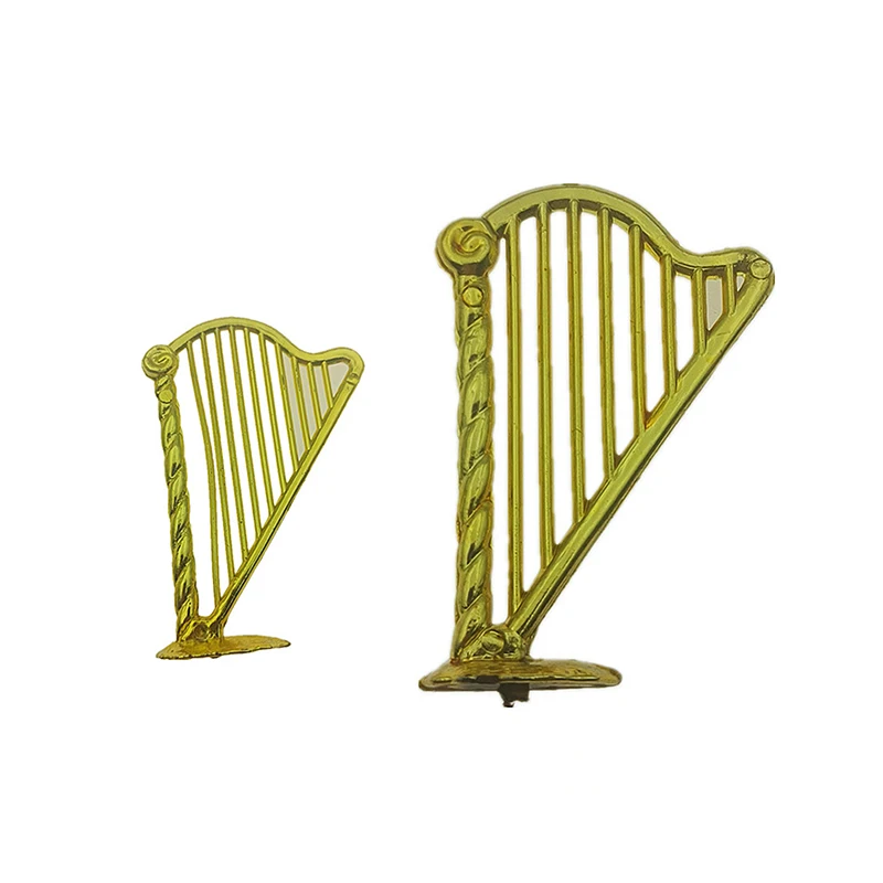 1pc Miniature Electroplated Gold Musical Instrument DIY Small Pendant Child Pretend Play Toy Christmas Tree Decor Accessories christmas decorations