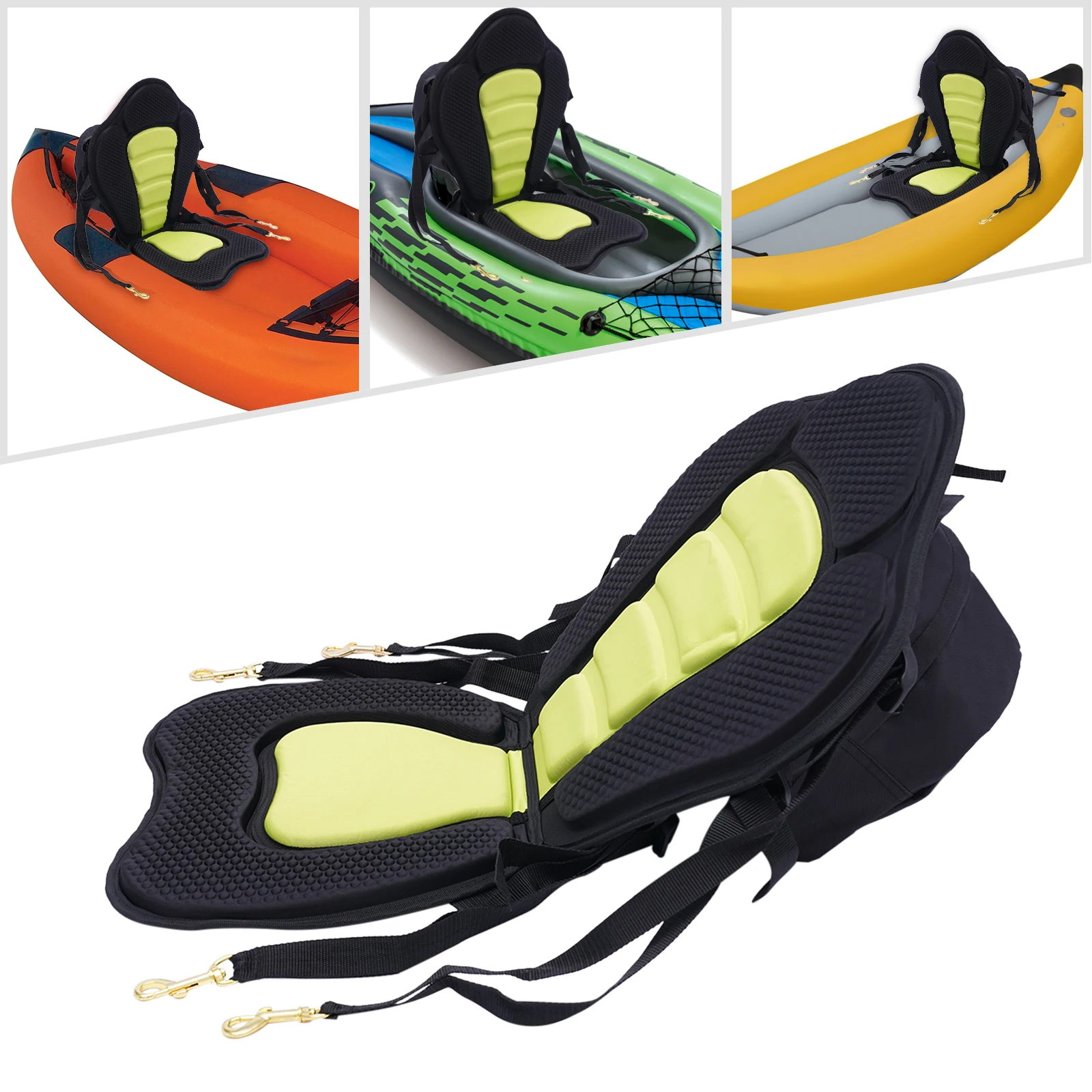 

Deluxe Padded Kayak Seat Fishing Boat Seat with Storage Bag