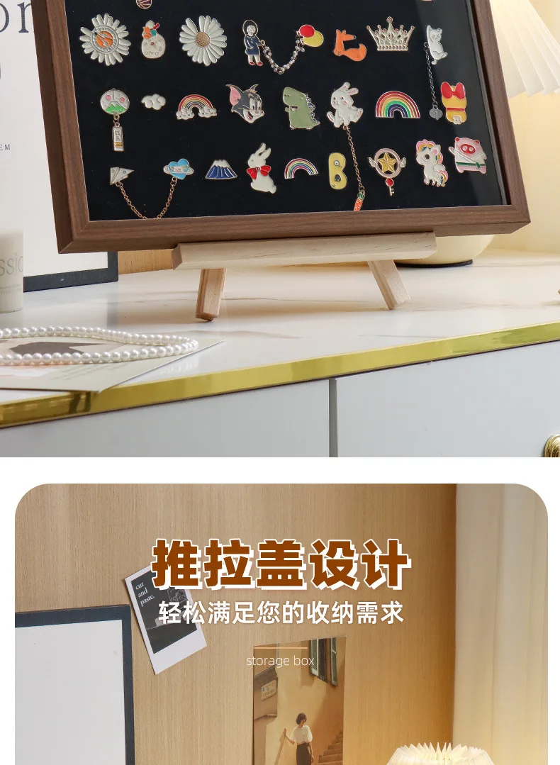 Wall-Mounted Clear Acrylic Badge Display Case Dustproof Pin Medal Storage Box for Collectibles Brooches Commemorative Badges