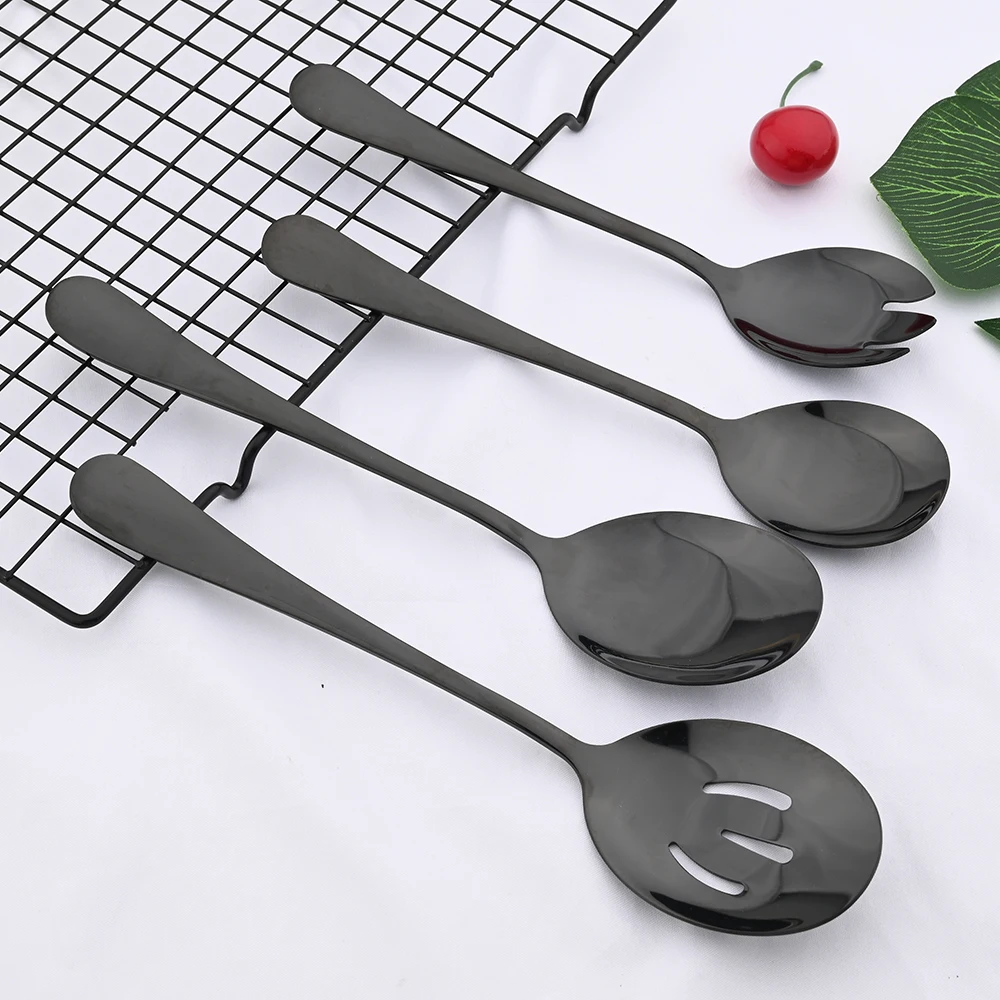7Pcs Gold Stainless Steel Dinnerware Set Soup Spoon Colander Spoon Service Salad Fork Cake Spatula Kitchen Home Tableware picnic cutlery set western style cutlery set camping cutlery set stainless steel cutlery set cutlery set