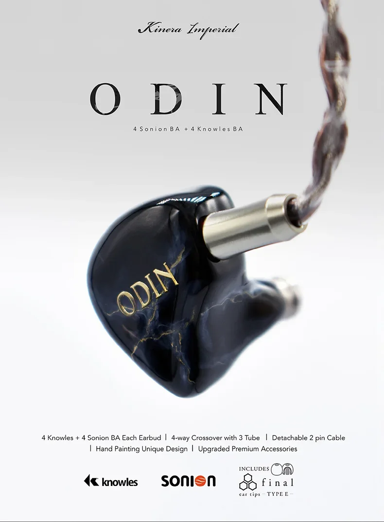 Kinera Imperial Odin 2.0 HiFi Earphone K8 8BA Wired In-Ear IEMs 