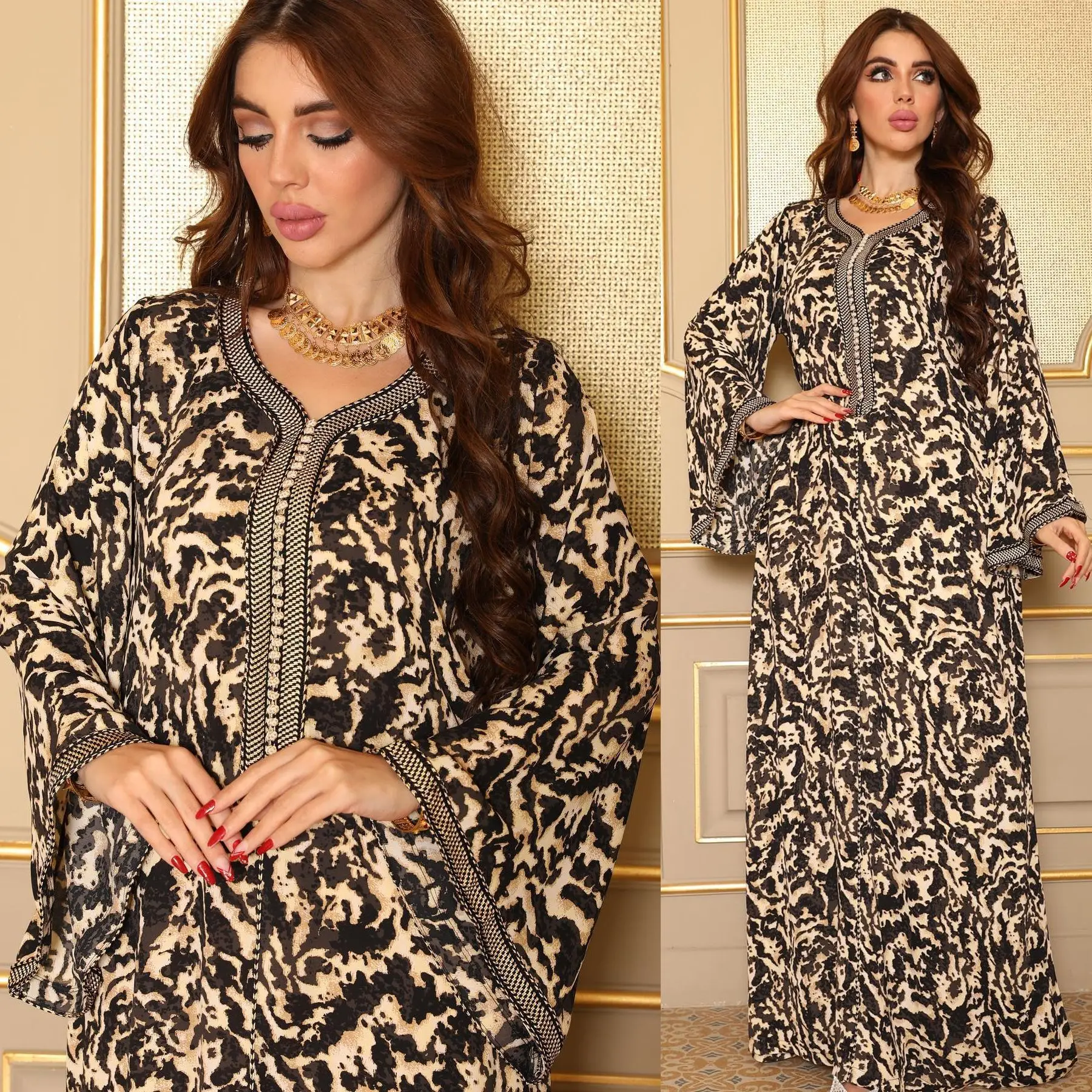 

Eid Muslim Women 2023 New Floral Print Dress Abaya Party Dresses Dubai Arab Turkey Ramadan Abayas Caftan Kaftan Vestido