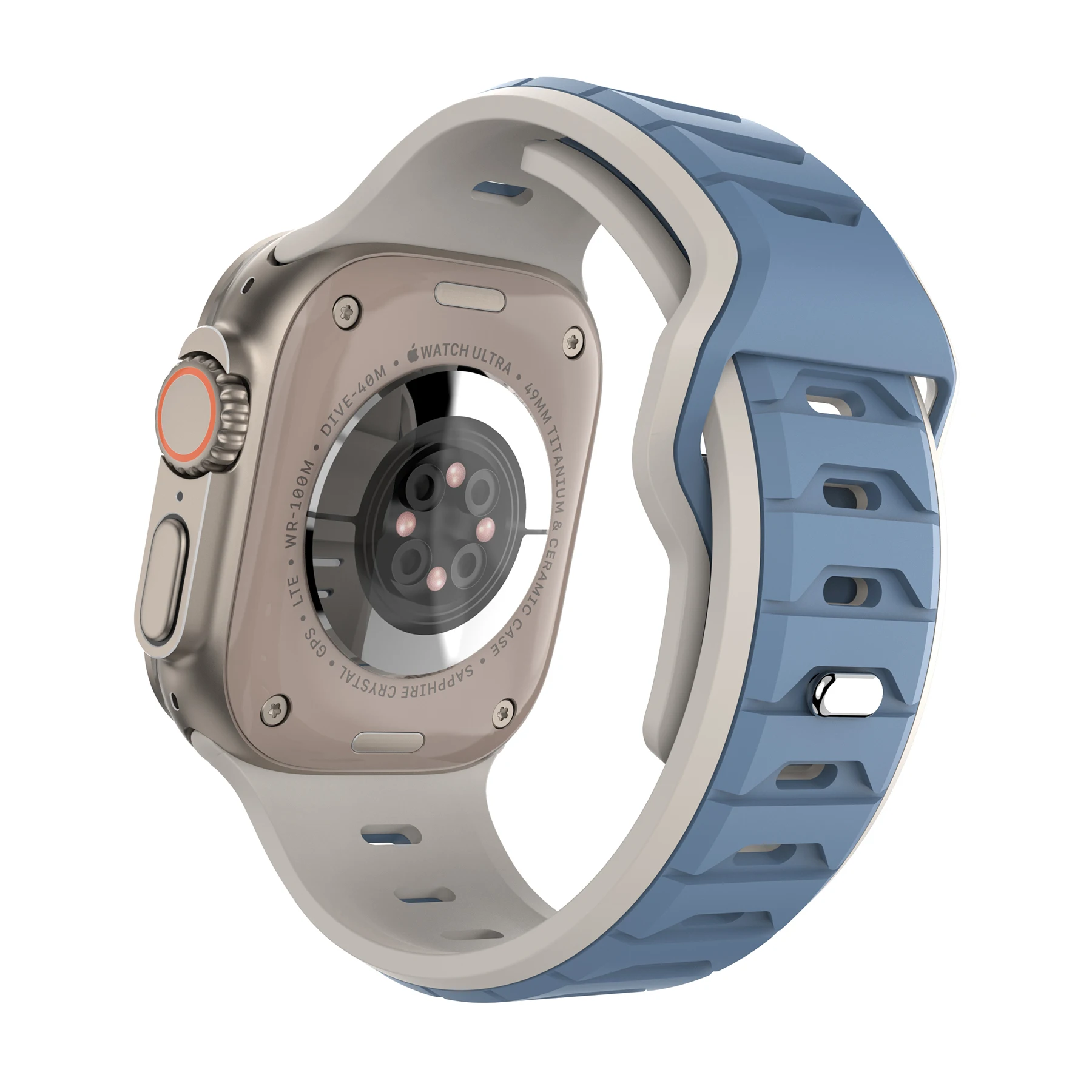 Dual-Color Silicone Loop Strap for Apple Watch - Sport Bracelet