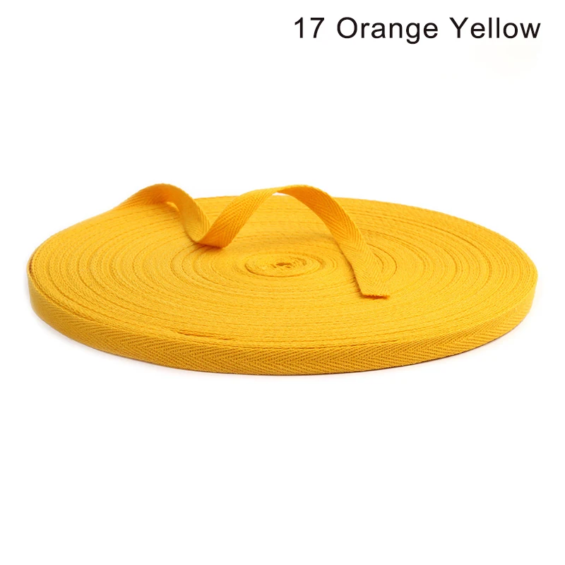 Ruban En Coton à Chevrons - 50 M X 10 Mm - Jaune - Pour Emballage Cadeaux, Décoration, Loisirs Créatifs