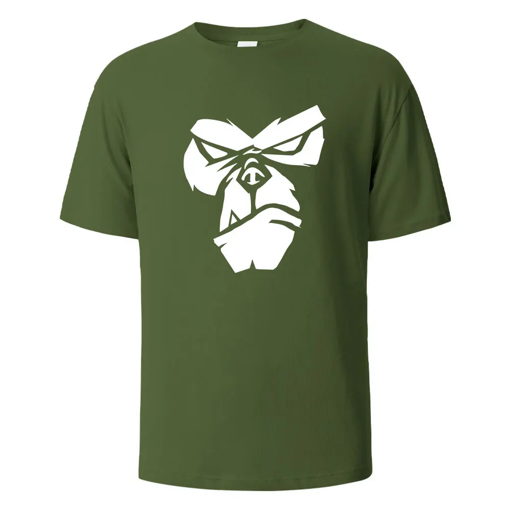 Gorilla Face Graphic Oversized Cotton T-Shirt - Unisex Casual Streetwear Tee