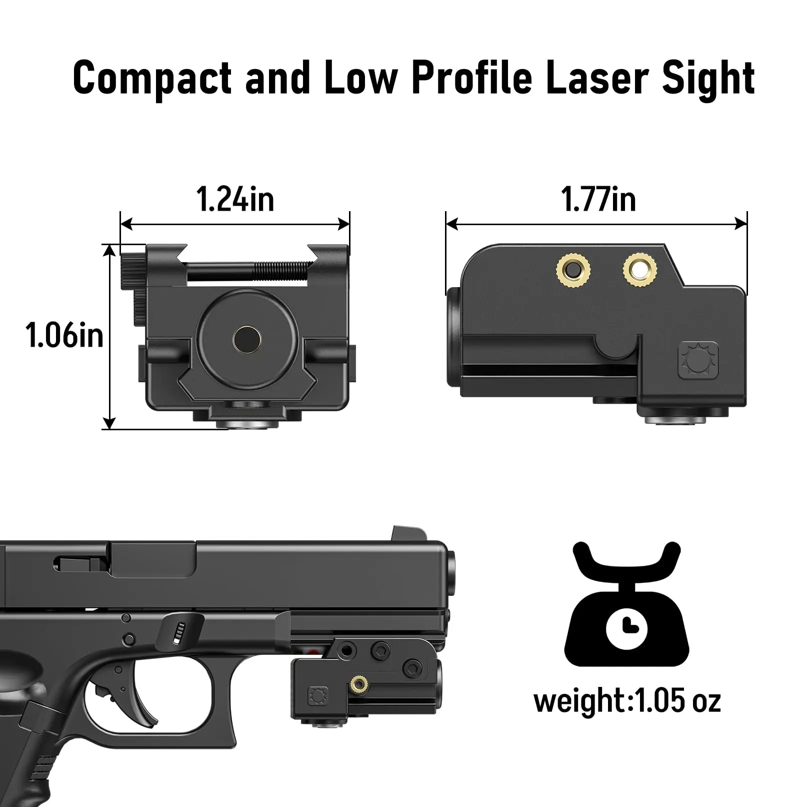 Laser Sight EZshoot Class IIIA Red Magnetic Rechargeable for Pistol Rifle