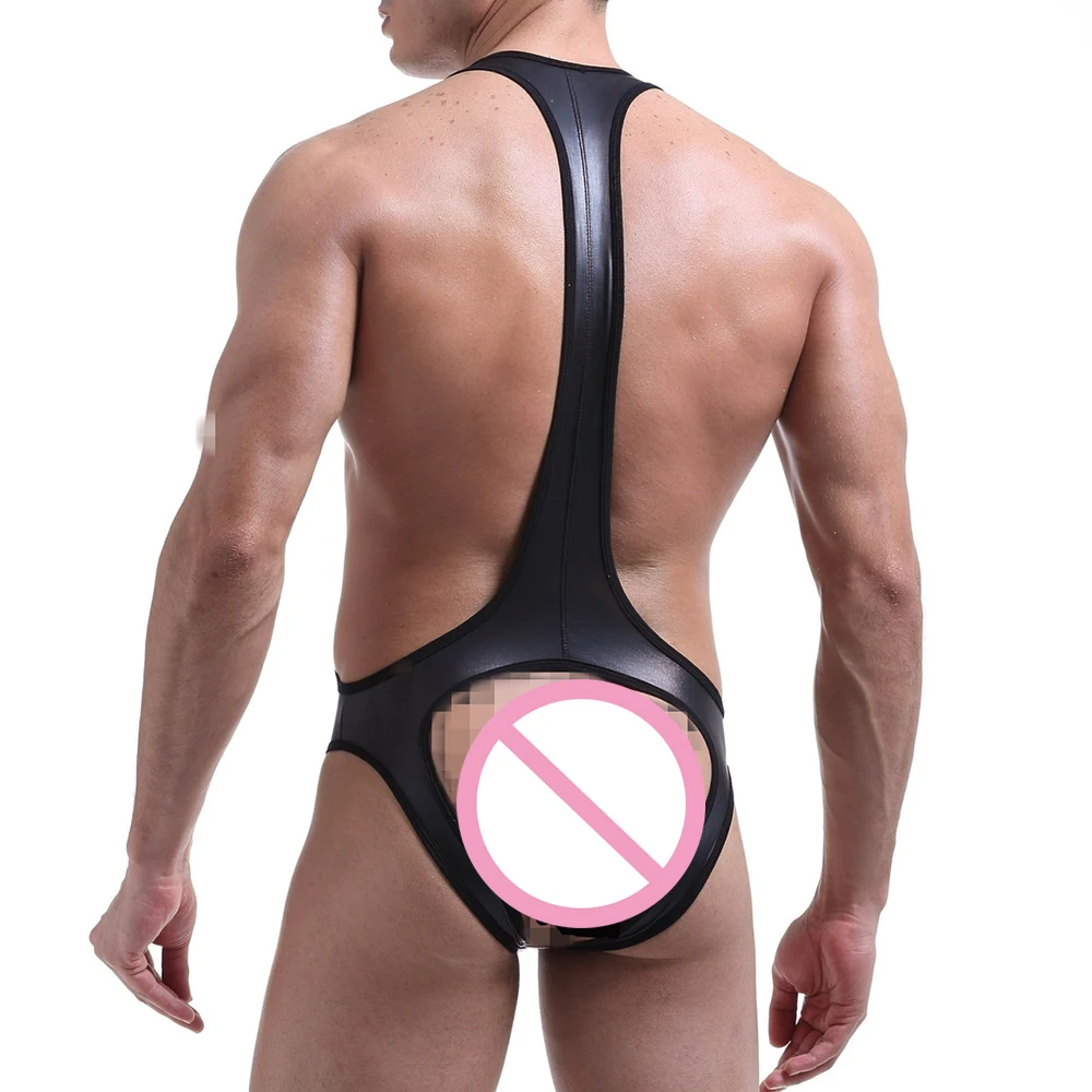 Uomo Mankini Body Open Butts Sospensorio Intimo Body Wrestling Canotta Lingerie Erotica Pene Rigonfiamento Pouch Tuta