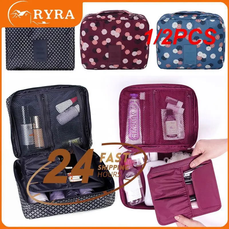 

1/2PCS Beautician Makeup Case Women Travel Portable Trip Toiletry Wash Supplies Underwear Waterproof Cosmetic Bags Accessories