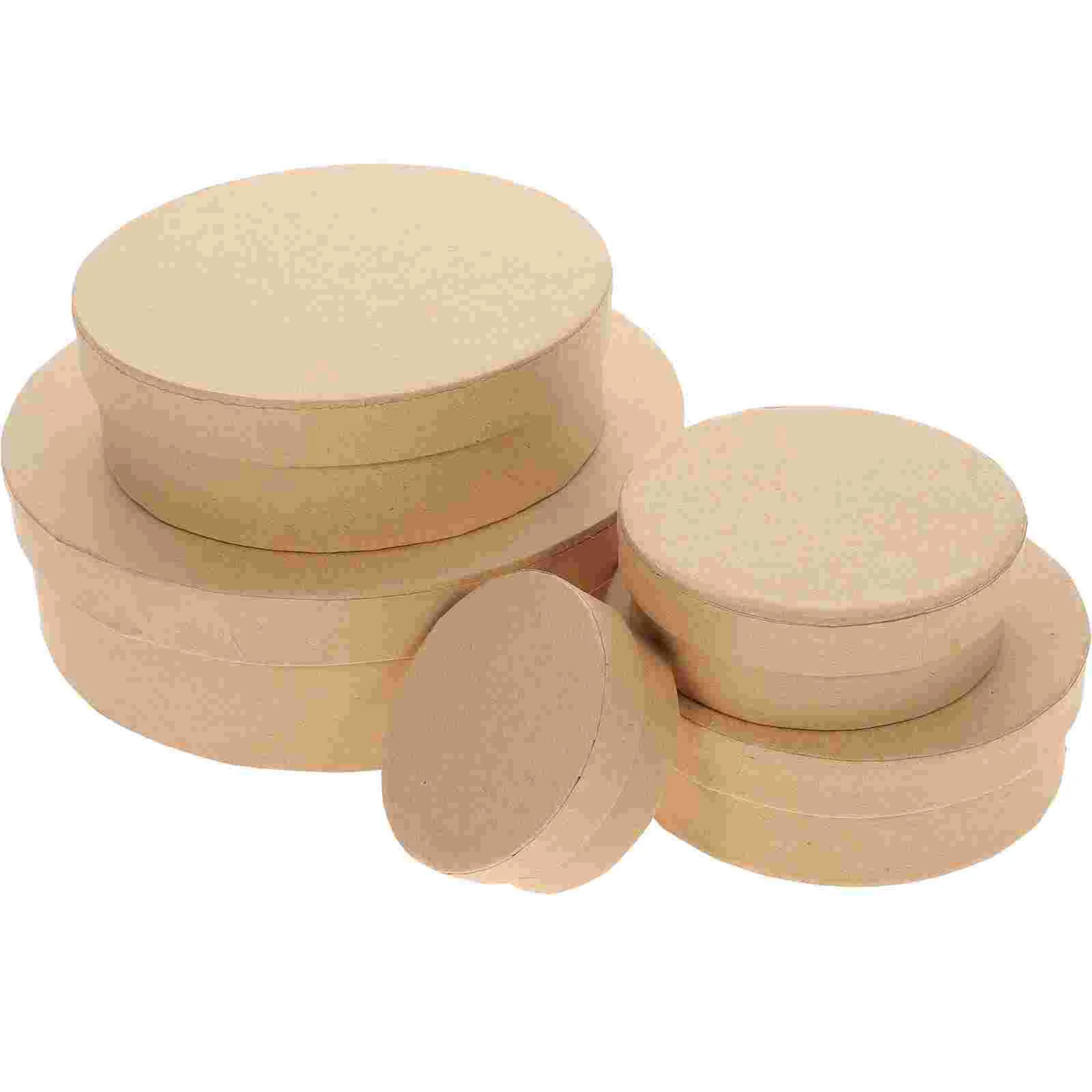 

Round Gift Boxes Lids Flat Round Paper Box Paper Mache Boxes Assorted Nesting Stacking Gift Box Craft Paper Candy
