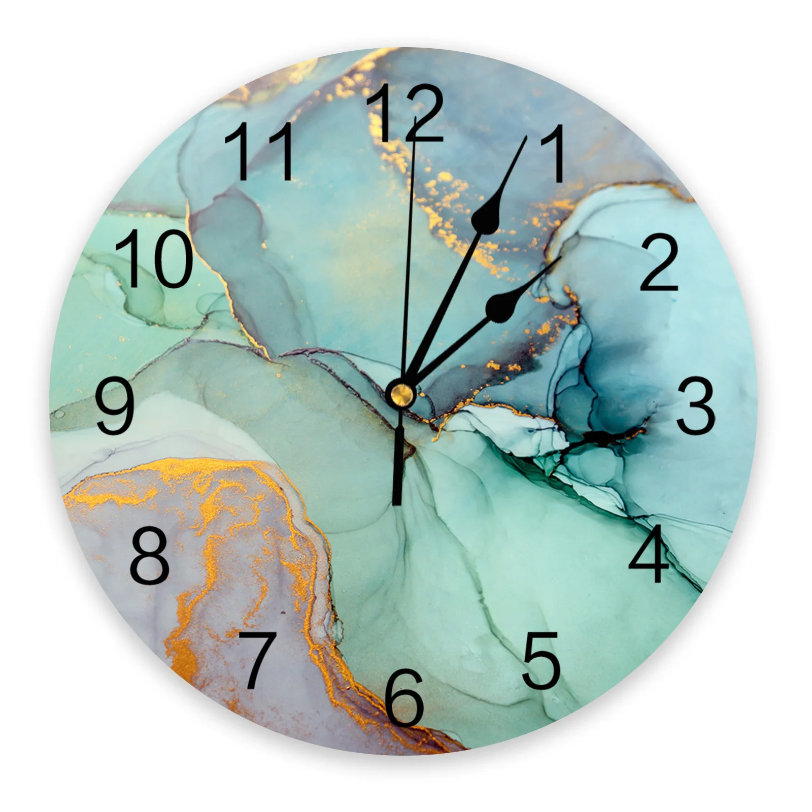 

Marble, Turquoise Clock Living Room Home Decor Large Round Wall Clock Mute Quartz Table Clock Bedroom Decoration Wall Watch
