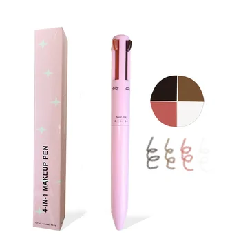 4 in 1 얼굴 메이크업 펜, 눈썹 펜슬, 아이라이너, 하이라이터, 립 글로스 펜, 다기능 화장품 볼포인트, 눈썹 펜