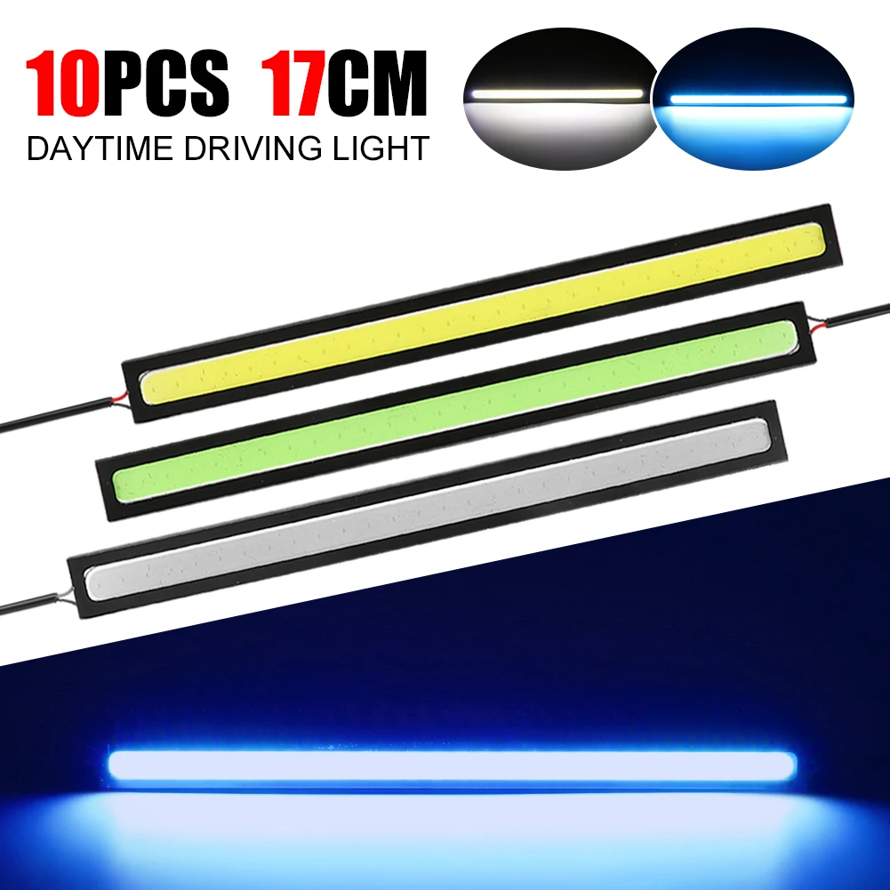 

1/10pc Super Bright 17CM LED COB Fog Bulb Car DRL LED Strip Daytime Running Light bar 12V 6500K Auto Interior Styling Lamp