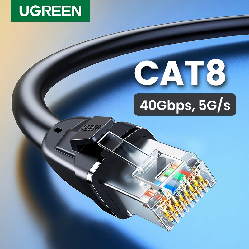 UGREEN CAT8 40Gbps câble Ethernet câble rond en PVC cordon RJ45 pour routeur PC Modem 26AWG Internet câble de vitesse rapide