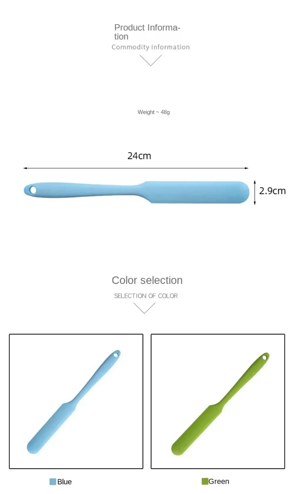Description Picture 3 of itemSilicone Long Scraper Color Cream Long Knife Scraper Cake Making Small Accessories Silicon Spatula Baking Tools for Cakes